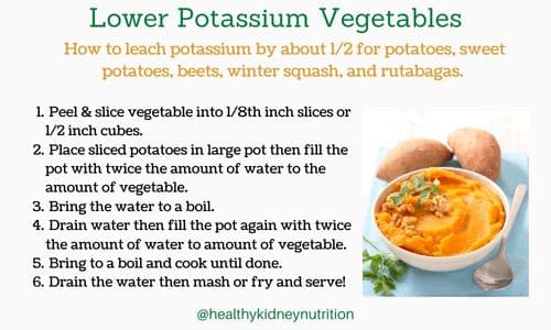 How to leach potassium out of root vegetables