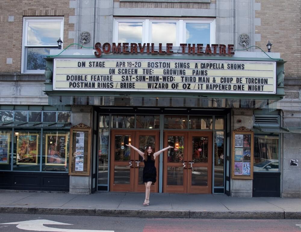 Catherine Argyrople at the Somerville Theatre for her film's screening. Photo Credit: Mark Curelop